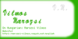 vilmos marozsi business card